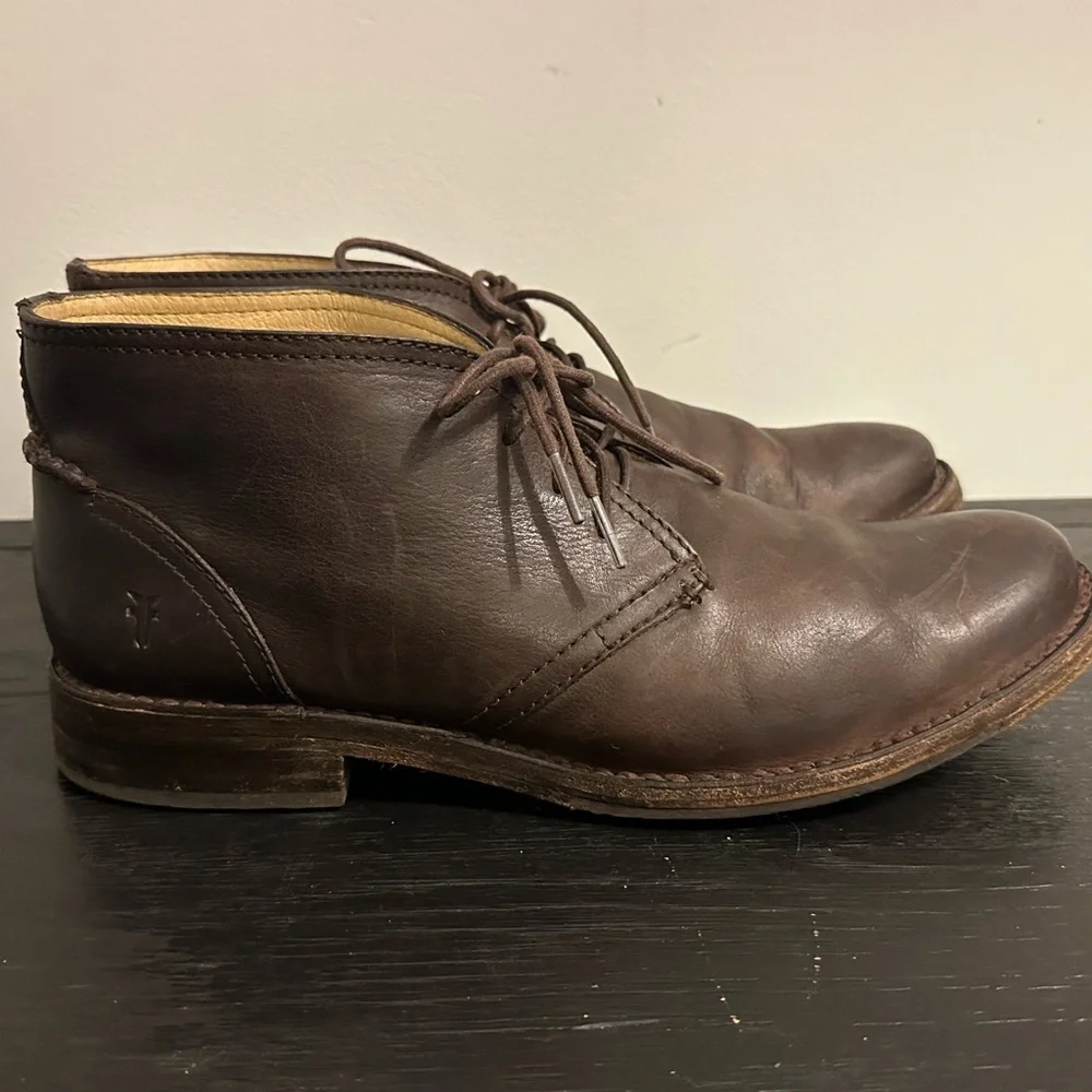 Frye Oliver Men’s Brown Leather Chukka Lace Up Boots Men’s Size 10 D